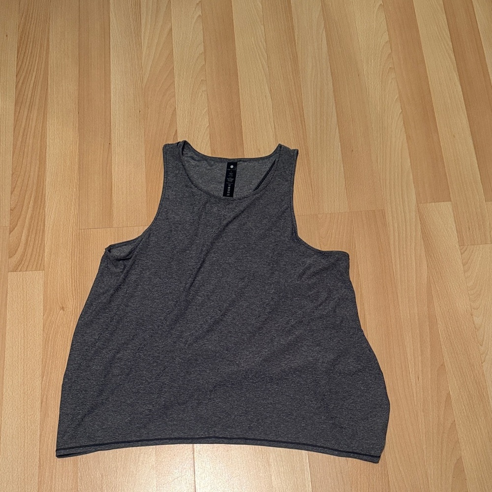 Yogalicious Charcoal Open Back Tank Top